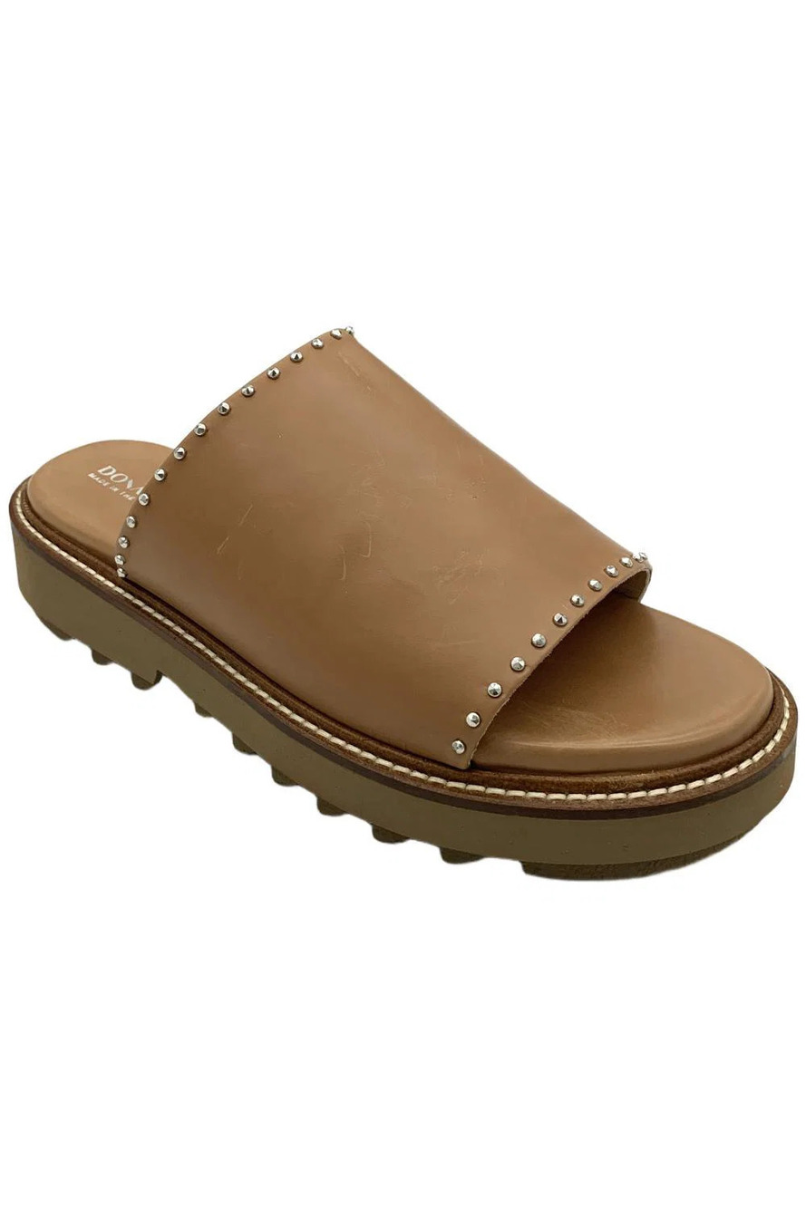 Donald Pliner Women's Jubelee Tumbled Nappa Slip On Sandals Saddle - Medium